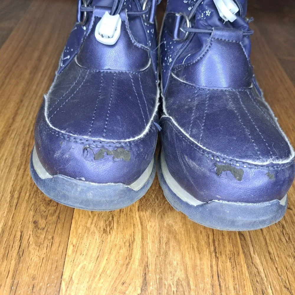 Lands' End Blue Winter Snow Boots Stars Size 3